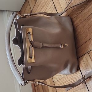 FURLA genuine leather bucket bag with strap in great condition